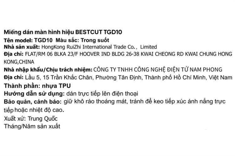 Miếng dán máy cắt TPU 4 lớp BESTCUT TGD10 Màu Trắng