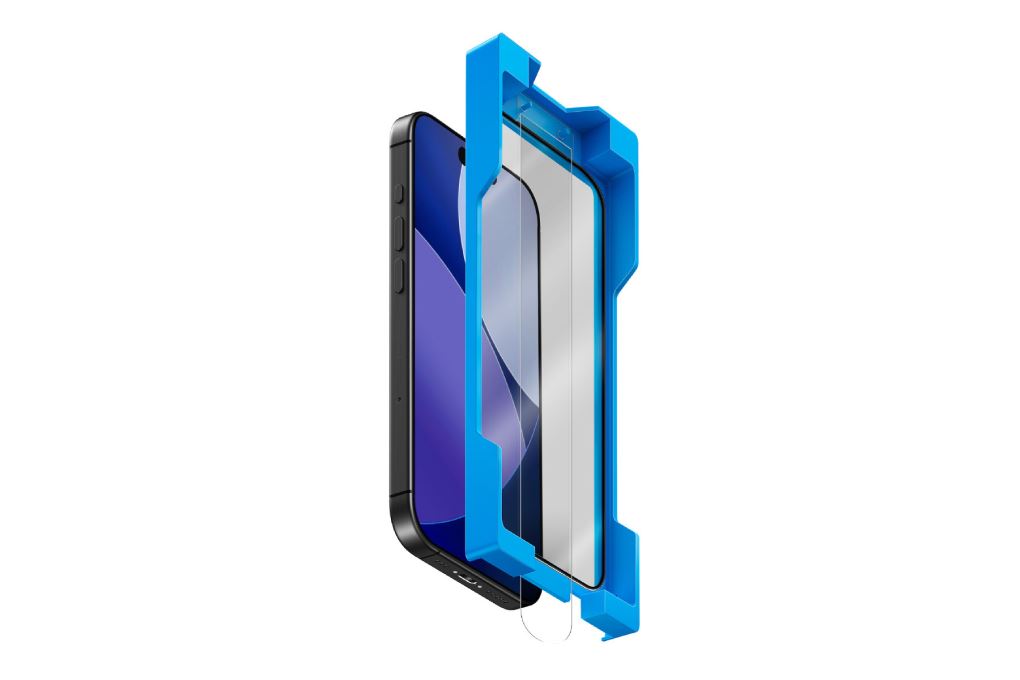 Miếng dán kính cường lực iPhone 17 Pro kèm khung hỗ trợ dán UniQ Màu Trắng