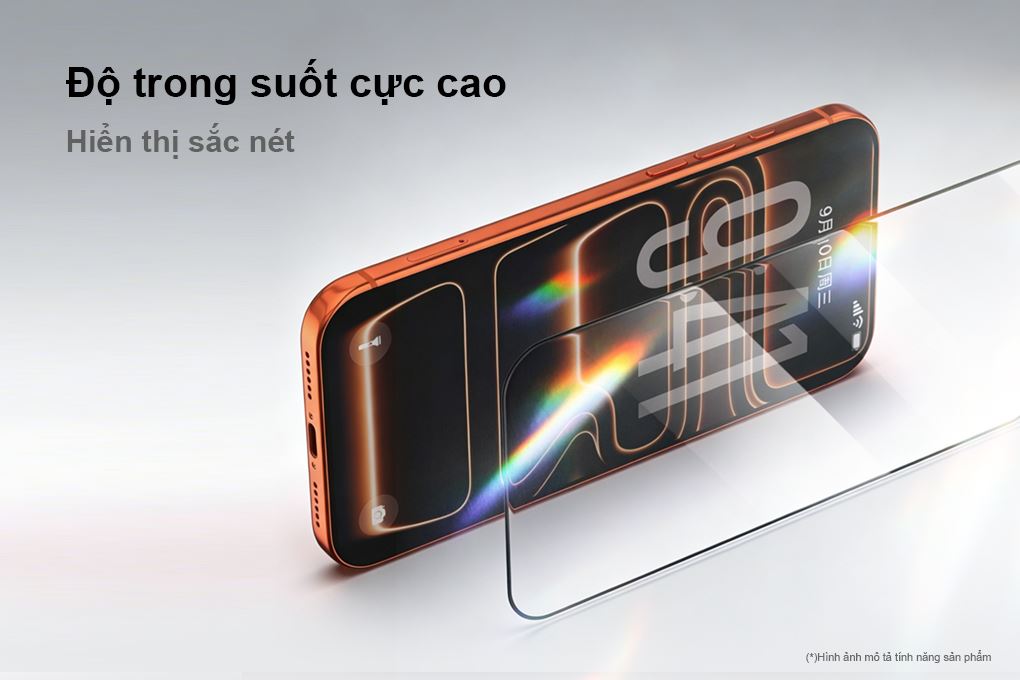 Miếng dán kính cường lực iPhone 17 Pro Max kèm khung JC AVA+ Màu Trắng