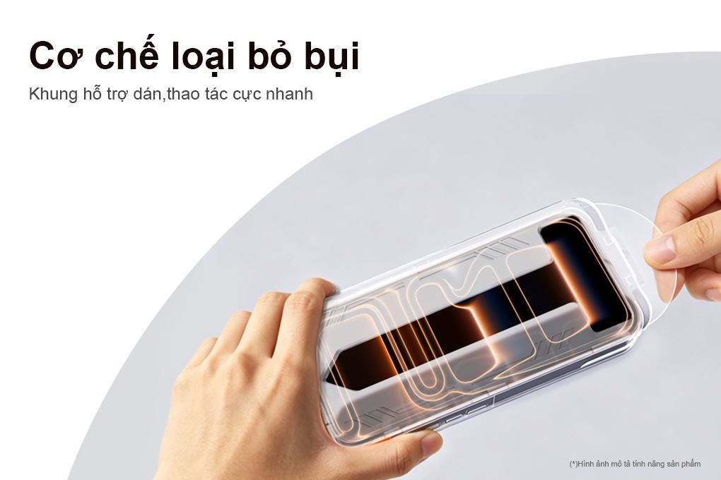 Miếng dán kính cường lực iPhone 17 Pro Max kèm khung JC AVA+ Màu Trắng