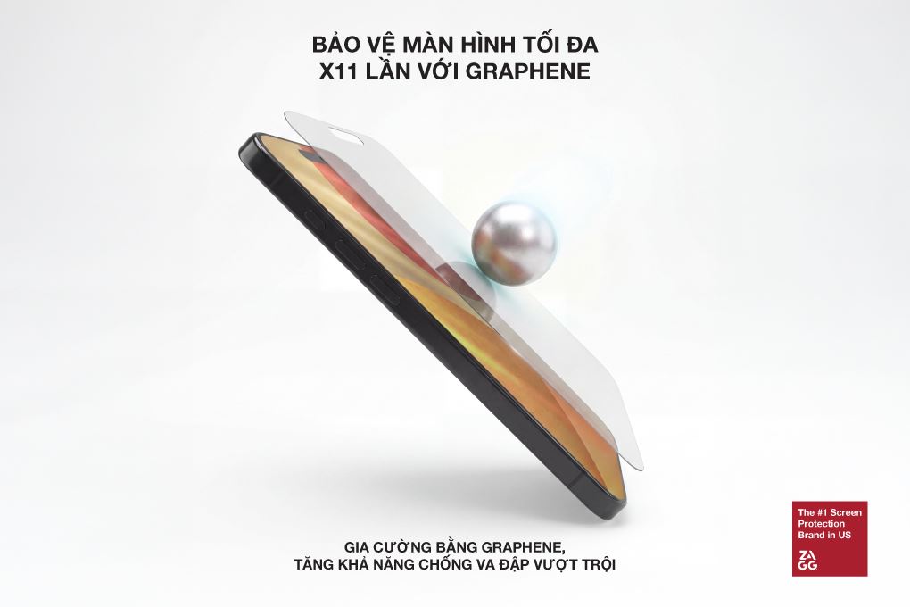 Miếng dán kính cường lực iPhone 17 Pro Max không viền kèm khung ZAGG InvisibleShield XTR5 Màu Trắng