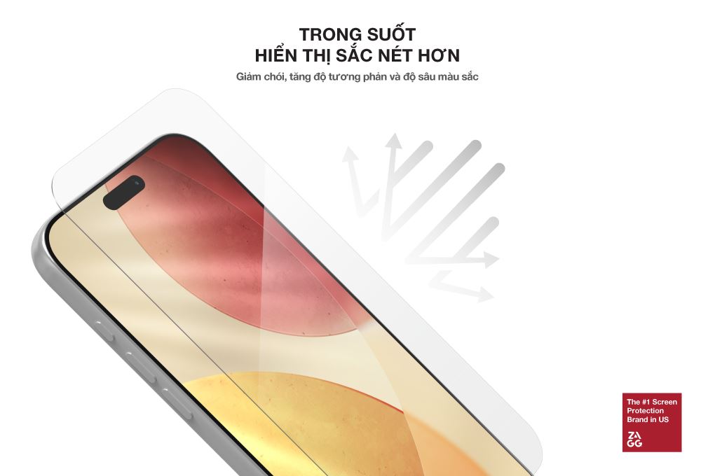 Miếng dán kính cường lực iPhone 17 Pro Max không viền kèm khung ZAGG InvisibleShield XTR5 Màu Trắng