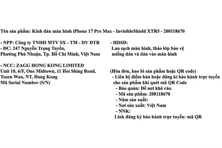 Miếng dán kính iPhone 17 Pro Max cường lực không viền kèm khung ZAGG InvisibleShield XTR5 Màu Trắng