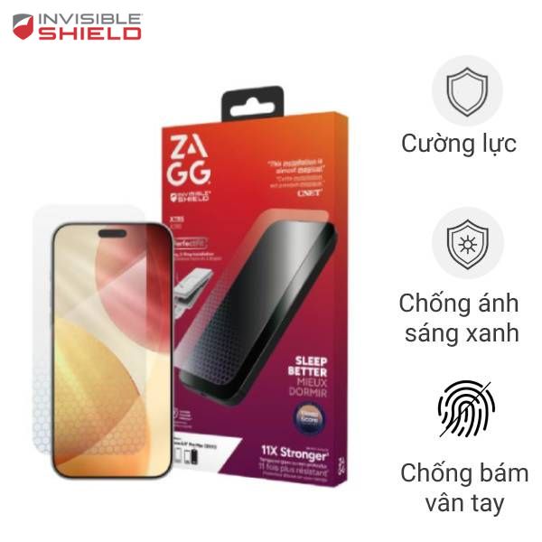 Miếng dán Phone 17 Pro Max ZAGG InvisibleShield XTR5