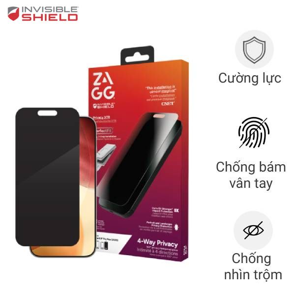 Miếng dán iPhone 17 Pro Max ZAGG InvisibleShield XTR