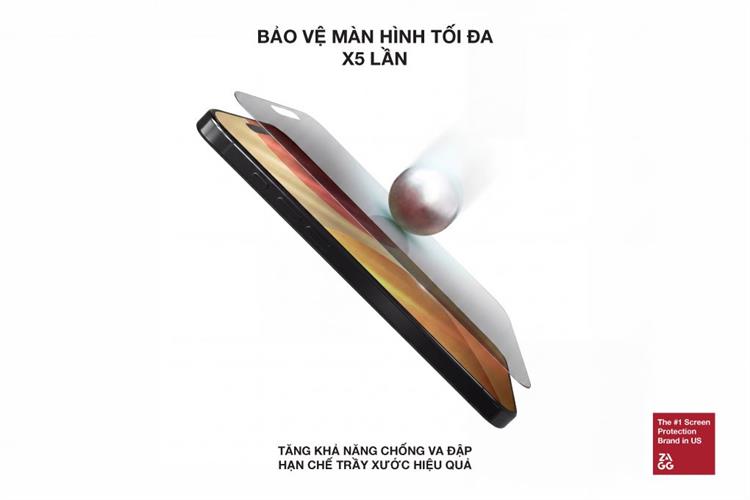 Miếng dán kính iPhone 17 Pro Max cường lực chống nhìn trộm không viền kèm khung ZAGG InvisibleShield XTR Màu Đen