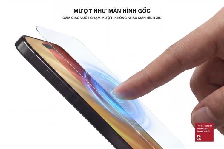 Miếng dán kính iPhone 17 Pro Max cường lực chống nhìn trộm không viền kèm khung ZAGG InvisibleShield XTR Màu Đen