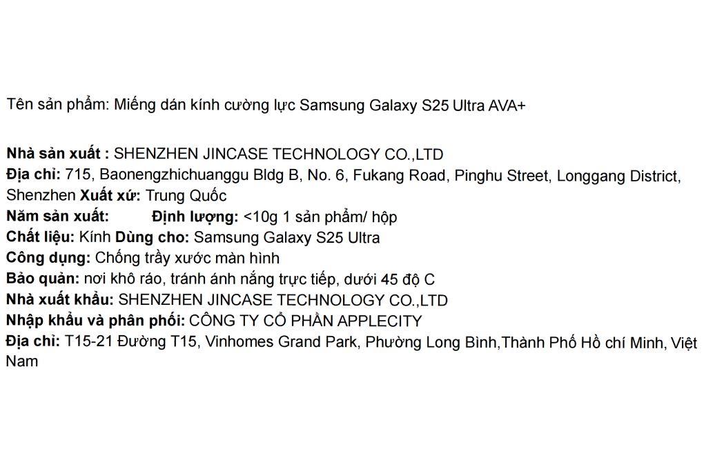 Miếng dán kính Samsung Galaxy S25 Ultra cường lực AVA+ - 12