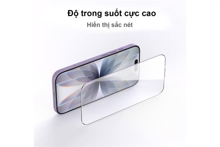 Miếng dán kính iPhone 17 cường lực kèm khung AVA+ JC Màu Trắng