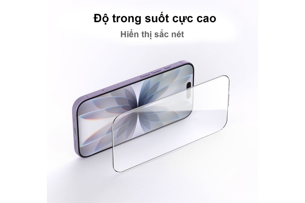 Miếng dán kính cường lực iPhone 17 kèm khung AVA+ JC Màu Trắng