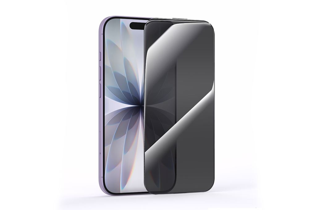 Miếng dán kính cường lực chống nhìn trộm iPhone 17 kèm khung AVA+ JC Màu Đen