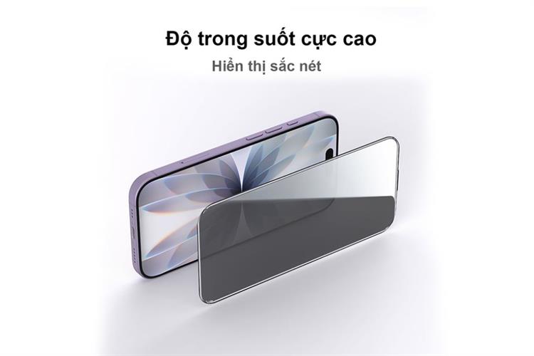 Miếng dán kính iPhone 17 cường lực chống nhìn trộm kèm khung AVA+ JC Màu Đen