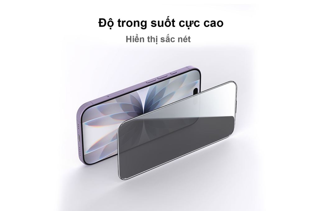 Miếng dán kính cường lực chống nhìn trộm iPhone 17 kèm khung AVA+ JC Màu Đen
