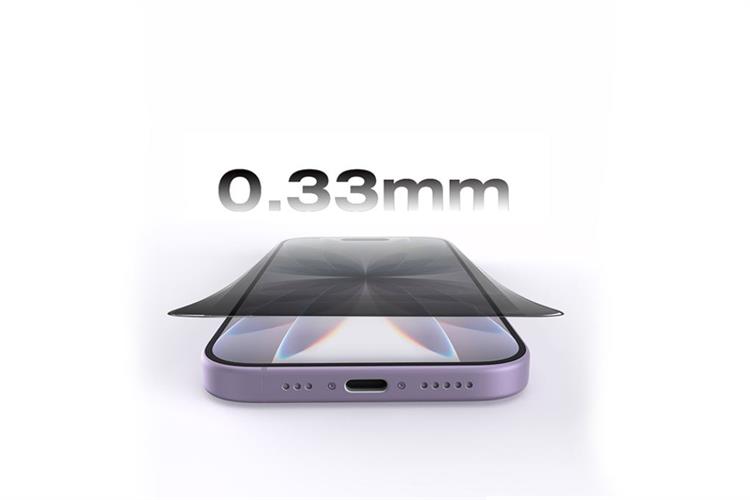 Miếng dán kính iPhone 17 cường lực chống nhìn trộm kèm khung AVA+ JC Màu Đen