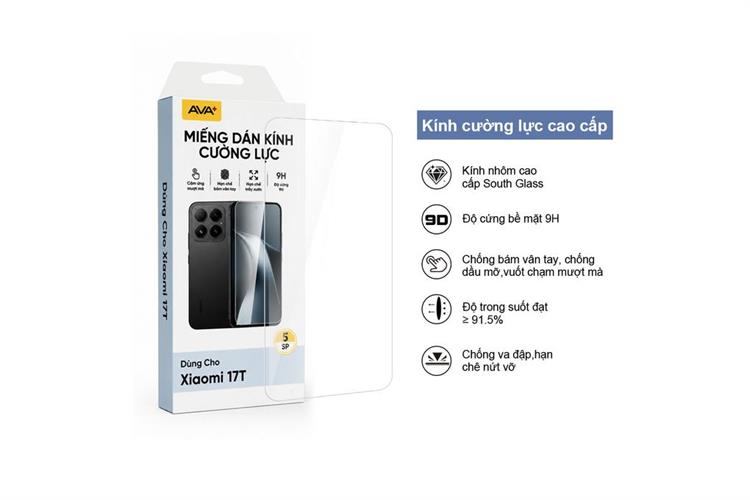 Miếng dán kính Xiaomi 17T cường lực AVA+ JC Màu Trắng