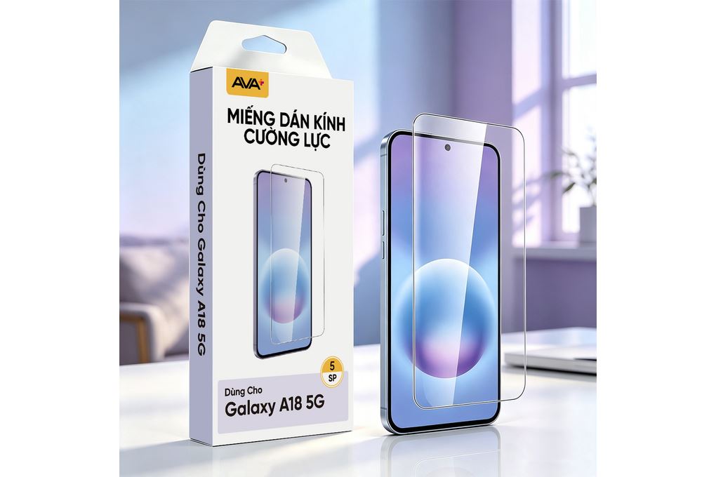 Miếng dán kính cường lực Samsung Galaxy A18 5G AVA+ JC Màu Trắng