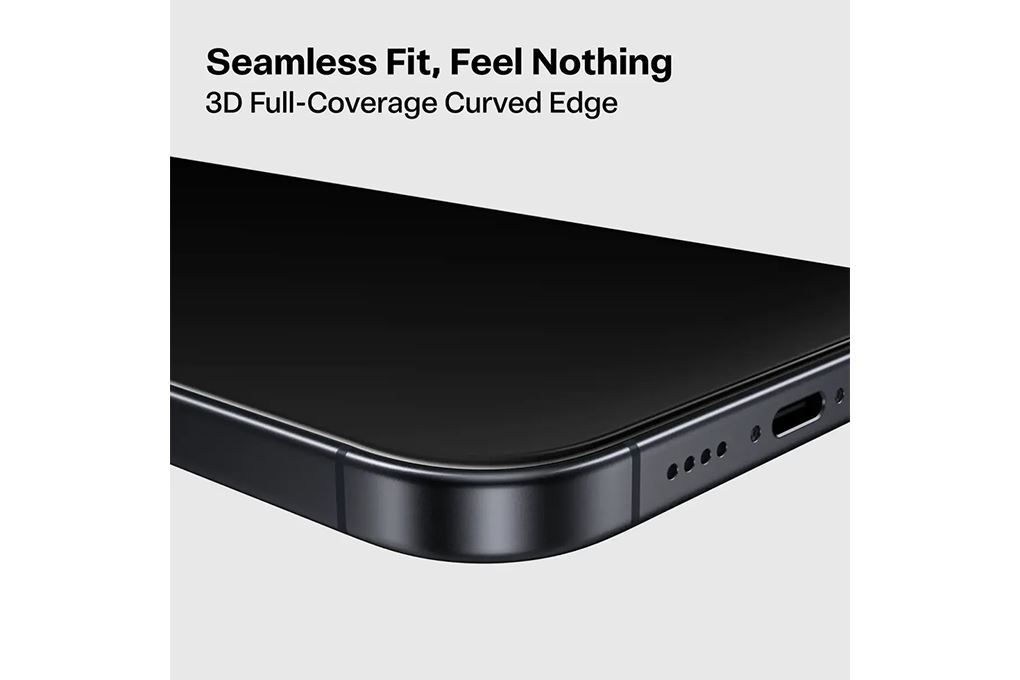 Miếng dán kính cường lực chống nhìn trộm iPhone 16 Pro TORRAS 3D Màu Đen
