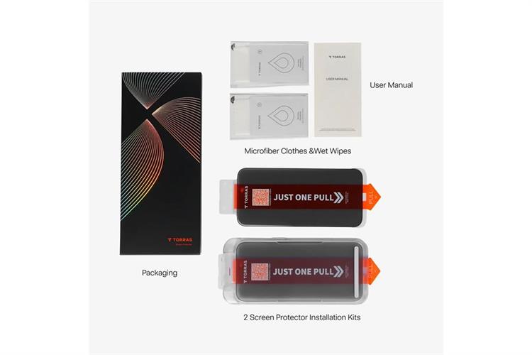 Miếng dán kính cường lực chống nhìn trộm iPhone 16 Pro Max TORRAS 3D Màu Đen