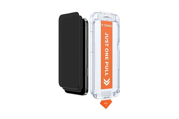 Miếng dán kính cường lực chống nhìn trộm iPhone 16 Pro Max TORRAS 3D Màu Đen