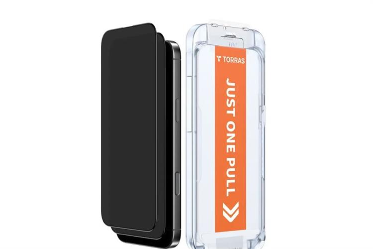 Miếng dán kính cường lực chống nhìn trộm iPhone 16 Pro Max TORRAS 3D Màu Đen