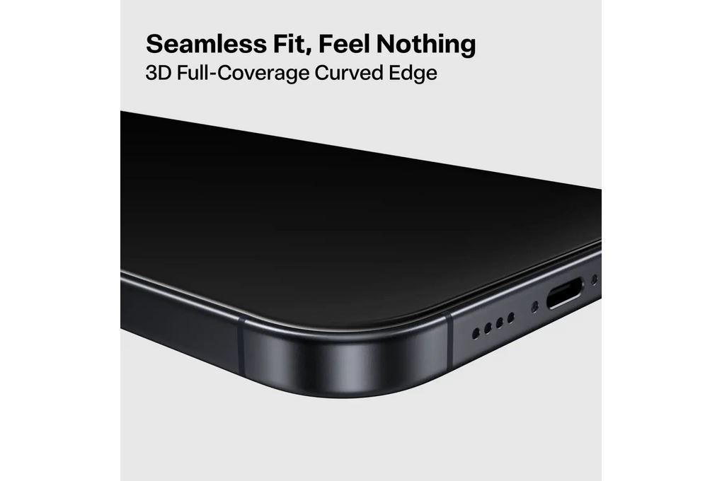 Miếng dán kính cường lực chống nhìn trộm iPhone 17 Pro TORRAS 3D Màu Đen
