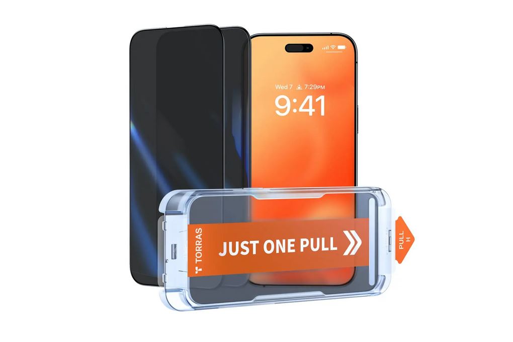 Miếng dán kính cường lực chống nhìn trộm iPhone 17 Pro TORRAS 3D Màu Đen