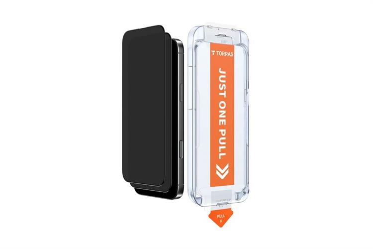 Miếng dán kính cường lực chống nhìn trộm iPhone 15 Pro Max TORRAS 3D Màu Đen