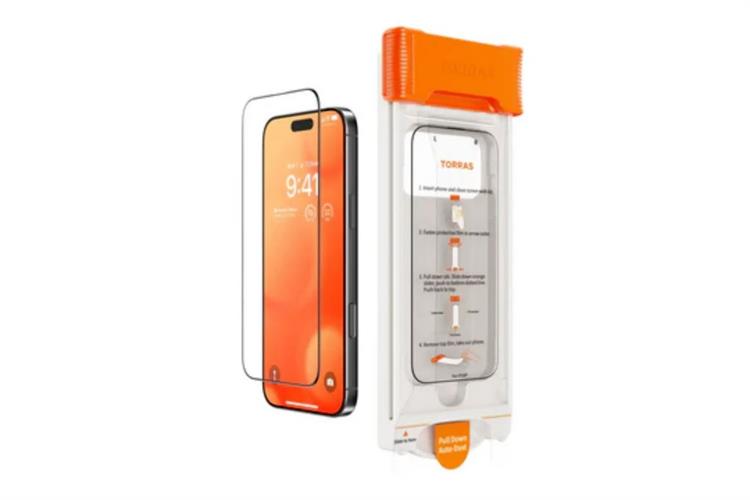 Miếng dán kính cường lực chống nhìn trộm iPhone 17 Pro Max TORRAS AR Màu Trắng