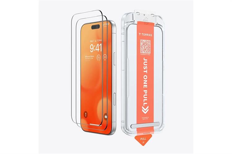 Miếng dán kính cường lực chống nhìn trộm iPhone 15 Pro Max TORRAS AR Màu Trắng
