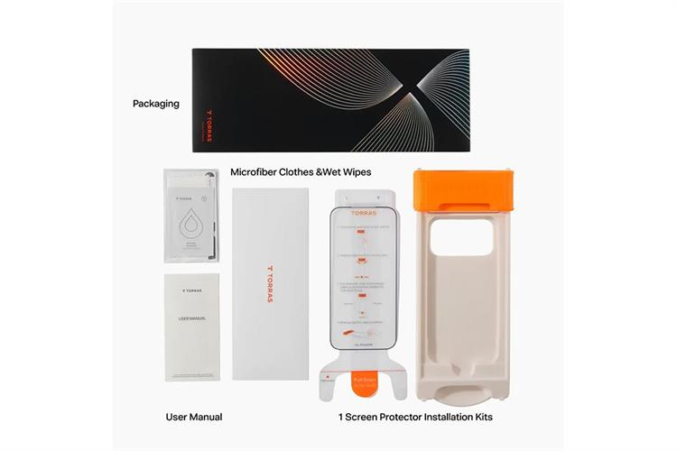 Miếng dán kính cường lực chống nhìn trộm iPhone 15 Pro Max TORRAS AR Màu Trắng