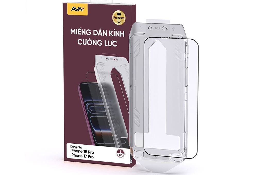 Miếng dán kính cường lực iPhone 18 Pro Max Premium AVA+ JC - 4