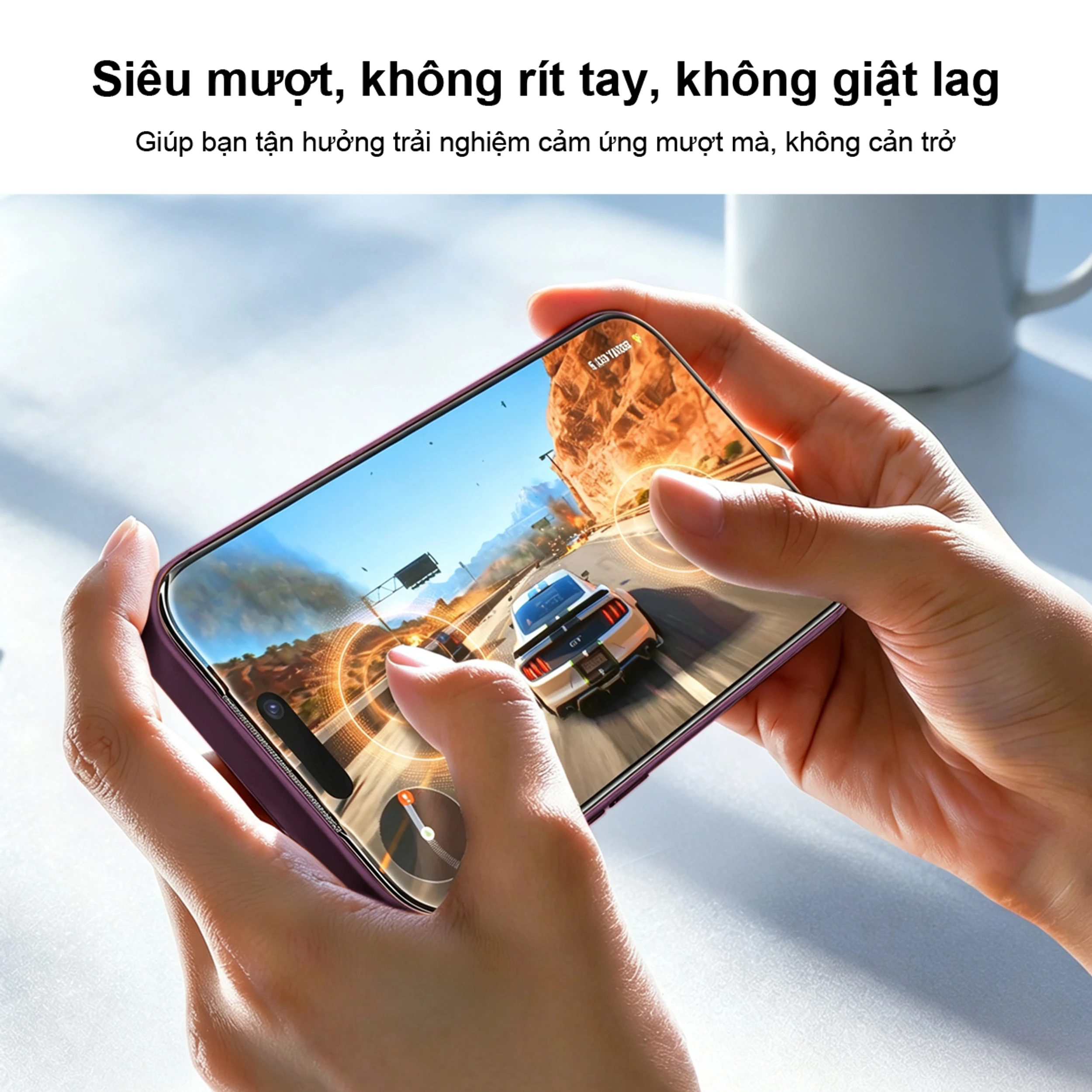Miếng dán kính cường lực chống phản quang AR iPhone 18 Pro Max AVA+ JC Màu Trắng