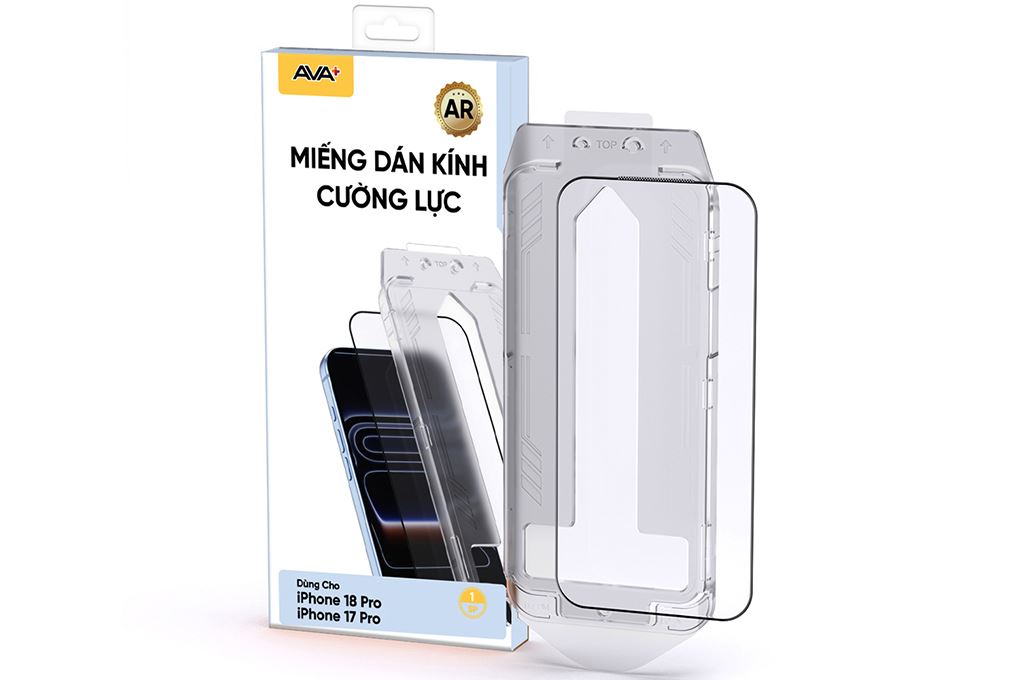 Miếng dán kính cường lực chống phản quang AR iPhone 18 Pro AVA+ JC Màu Trắng
