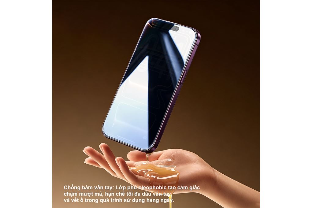 Miếng dán kính cường lực chống nhìn trộm iPhone 18 Pro Max AVA+ JC Màu Trắng