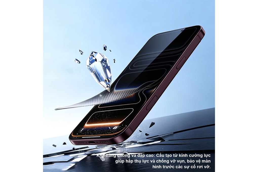 Miếng dán kính cường lực chống nhìn trộm iPhone 18 Pro Max AVA+ JC Màu Trắng