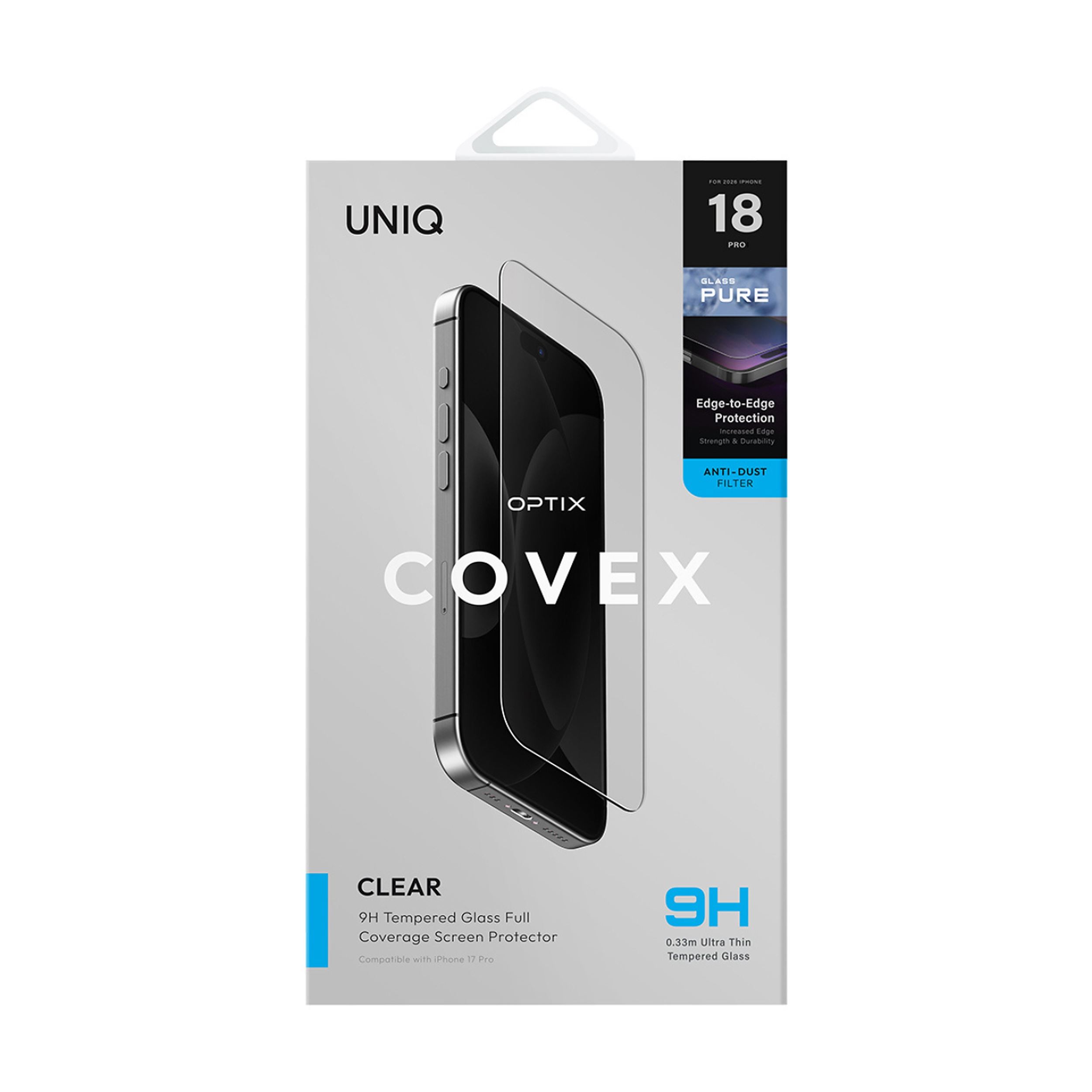 Miếng dán kính cường lực không viền iPhone 18 Pro Max UNIQ Màu Trắng