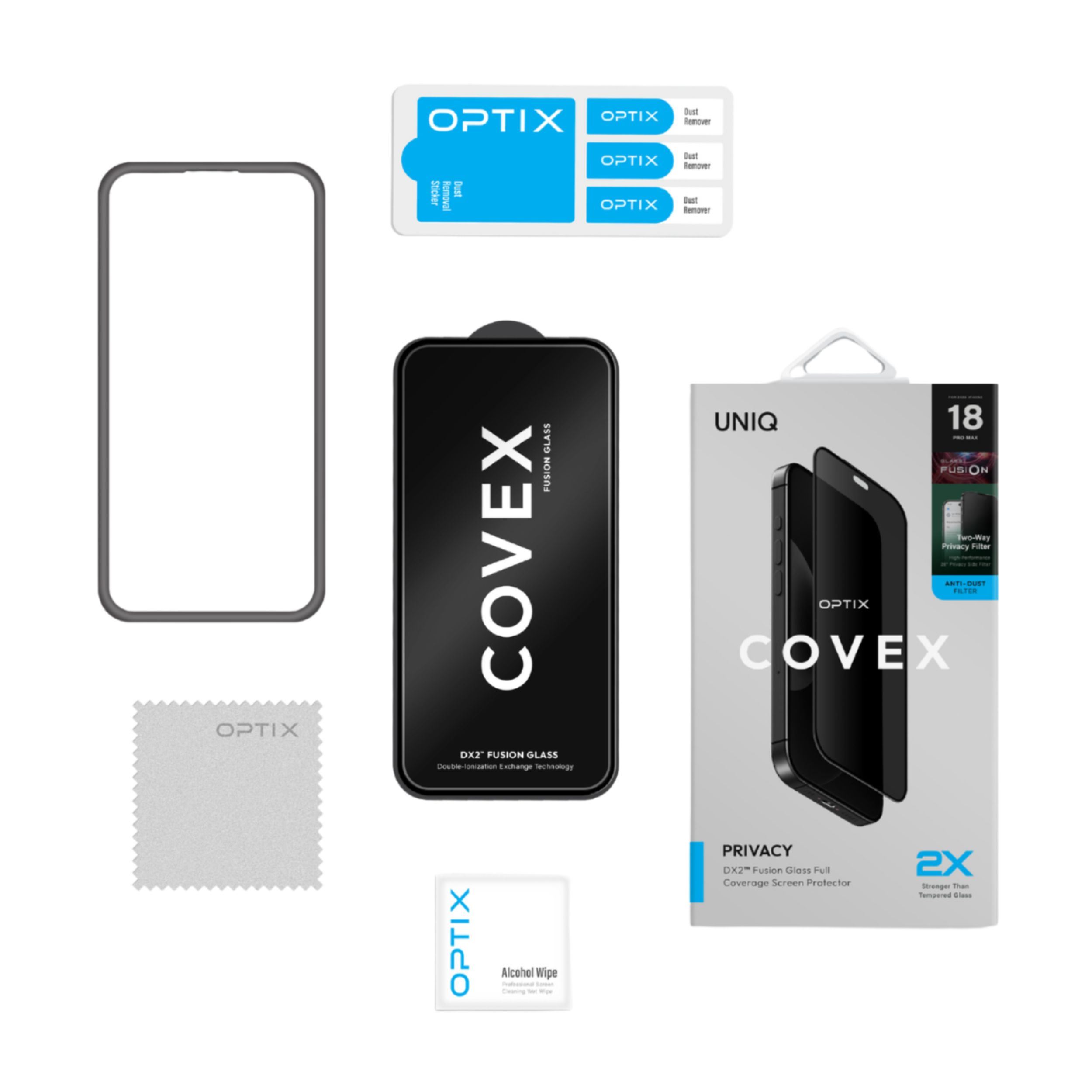 Miếng dán kính cường lực chống nhìn trộm iPhone 18 Pro Max UNIQ - 2