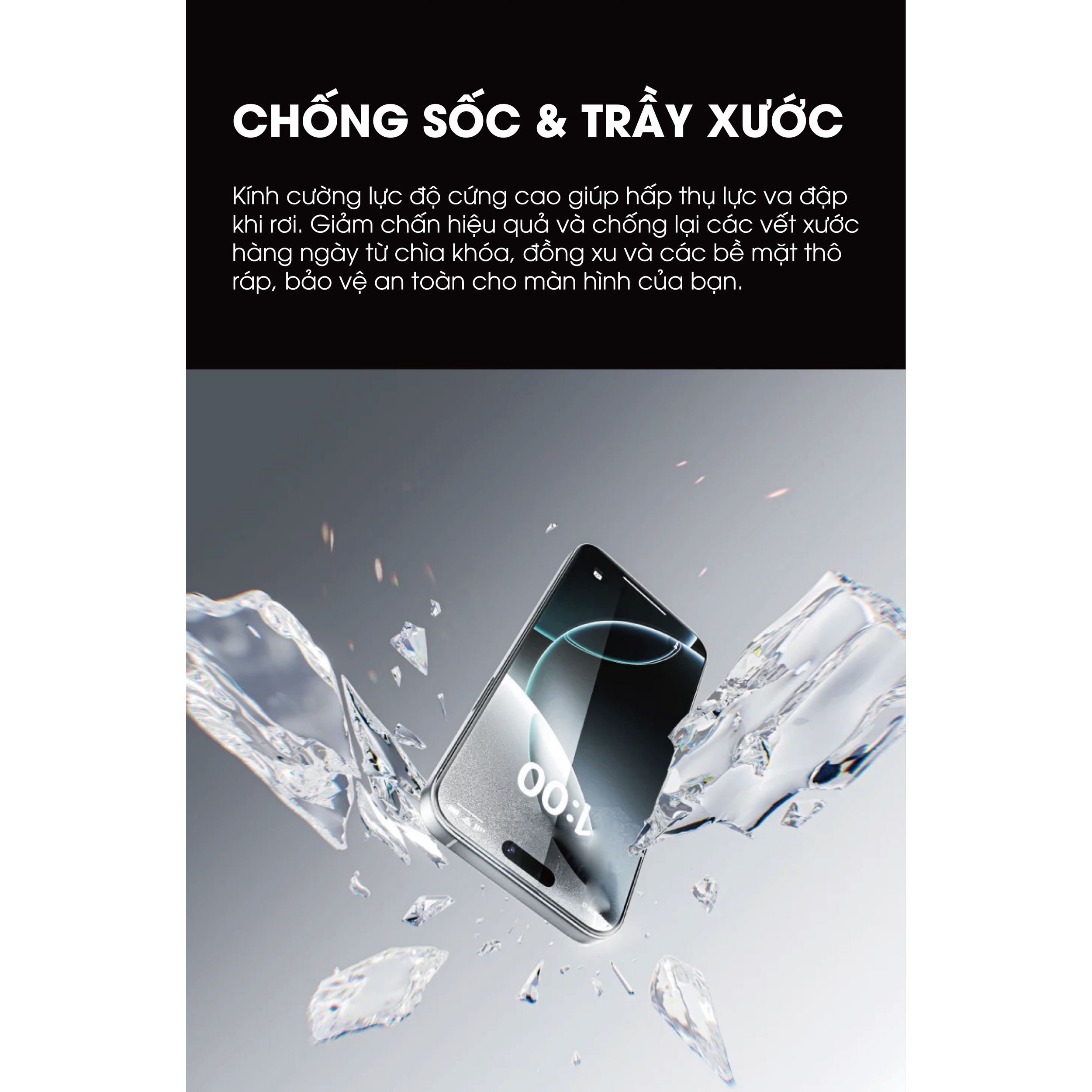 Miếng dán kính cường lực không viền iPhone 18 Pro Max Mipow IRONBULL BJ802-CR Màu Trắng