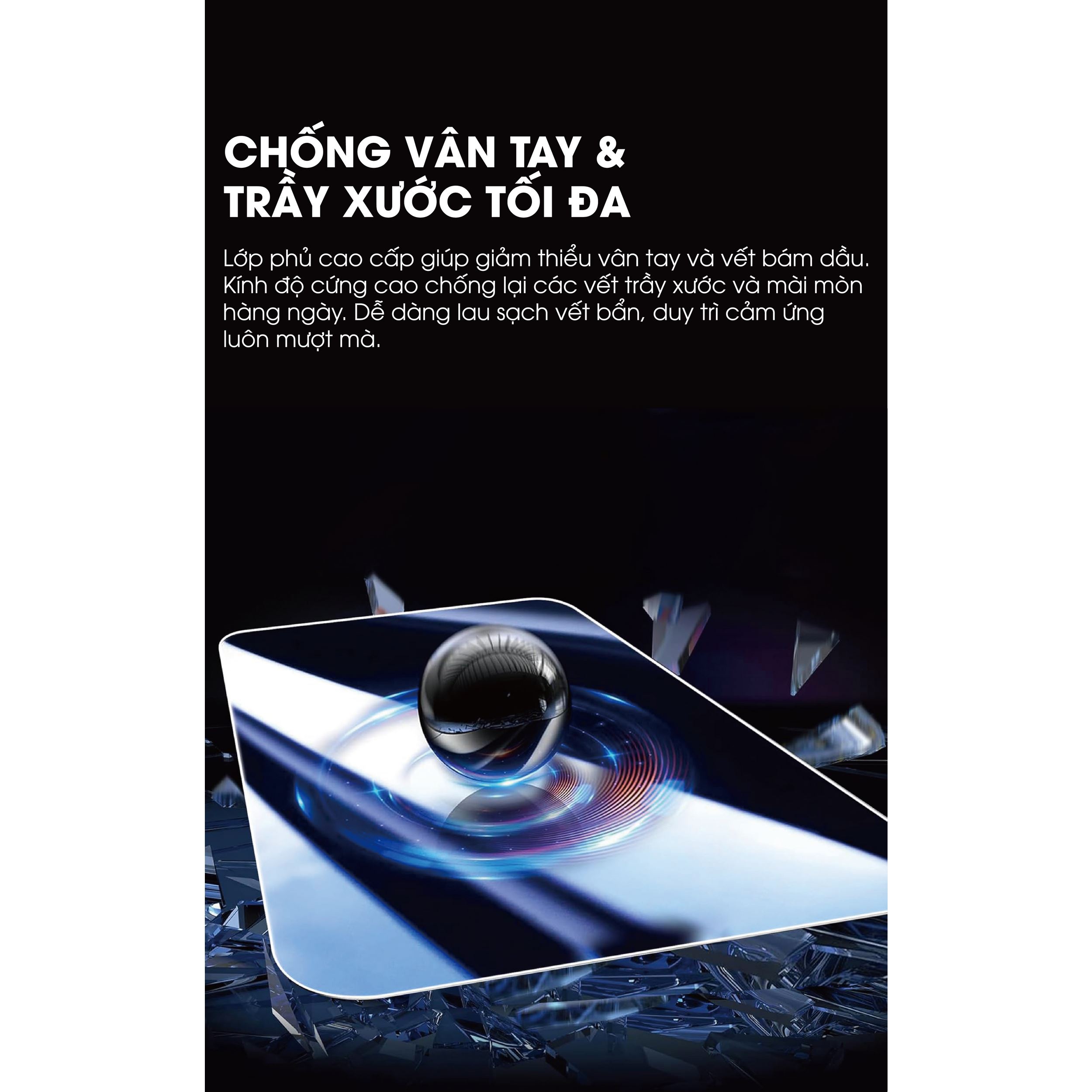 Miếng dán kính cường lực không viền iPhone 18 Pro Max Mipow IRONBULL BJ802-CR Màu Trắng