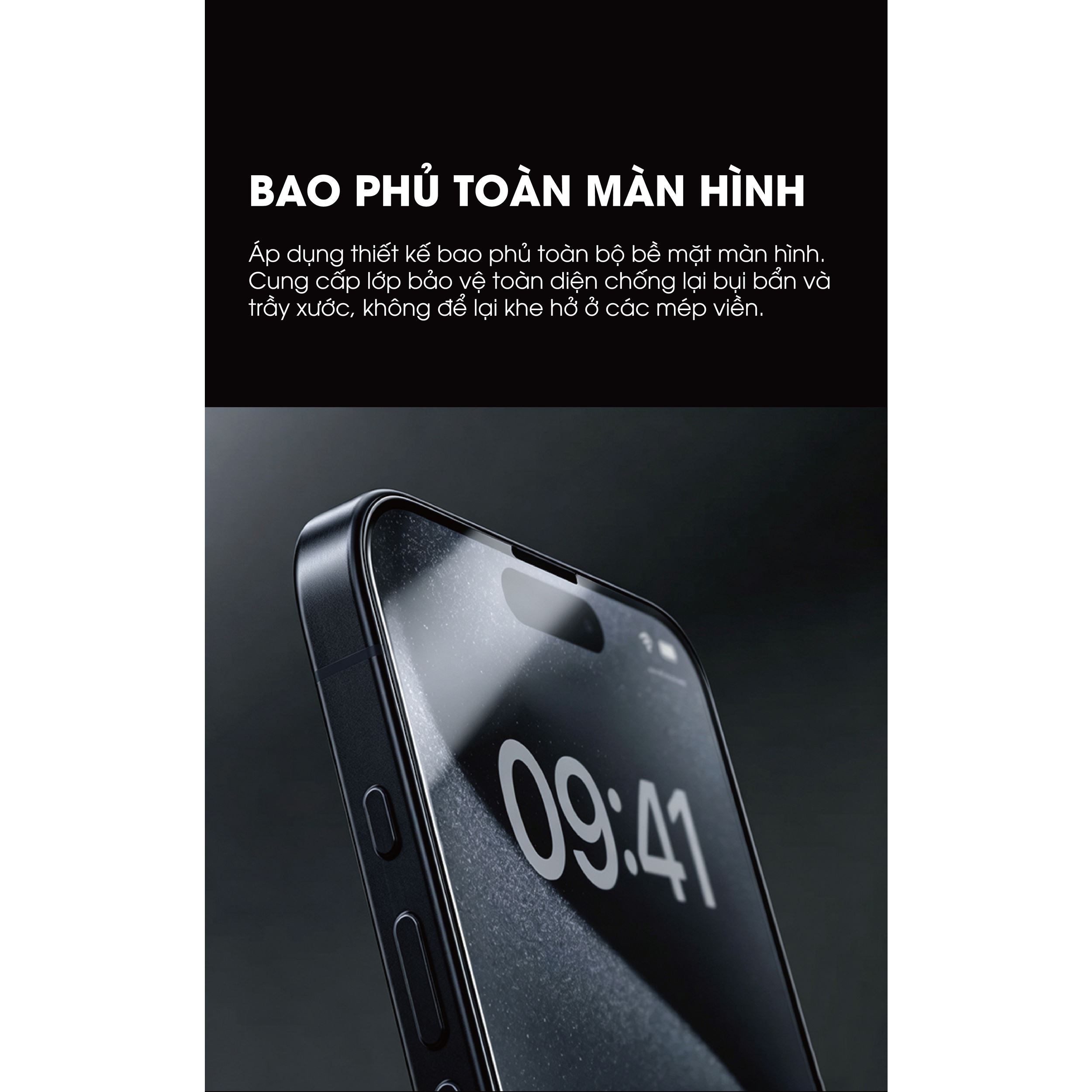 Miếng dán kính cường lực iPhone 18 Pro Mipow IRONBULL BJ804-BK Màu Trắng