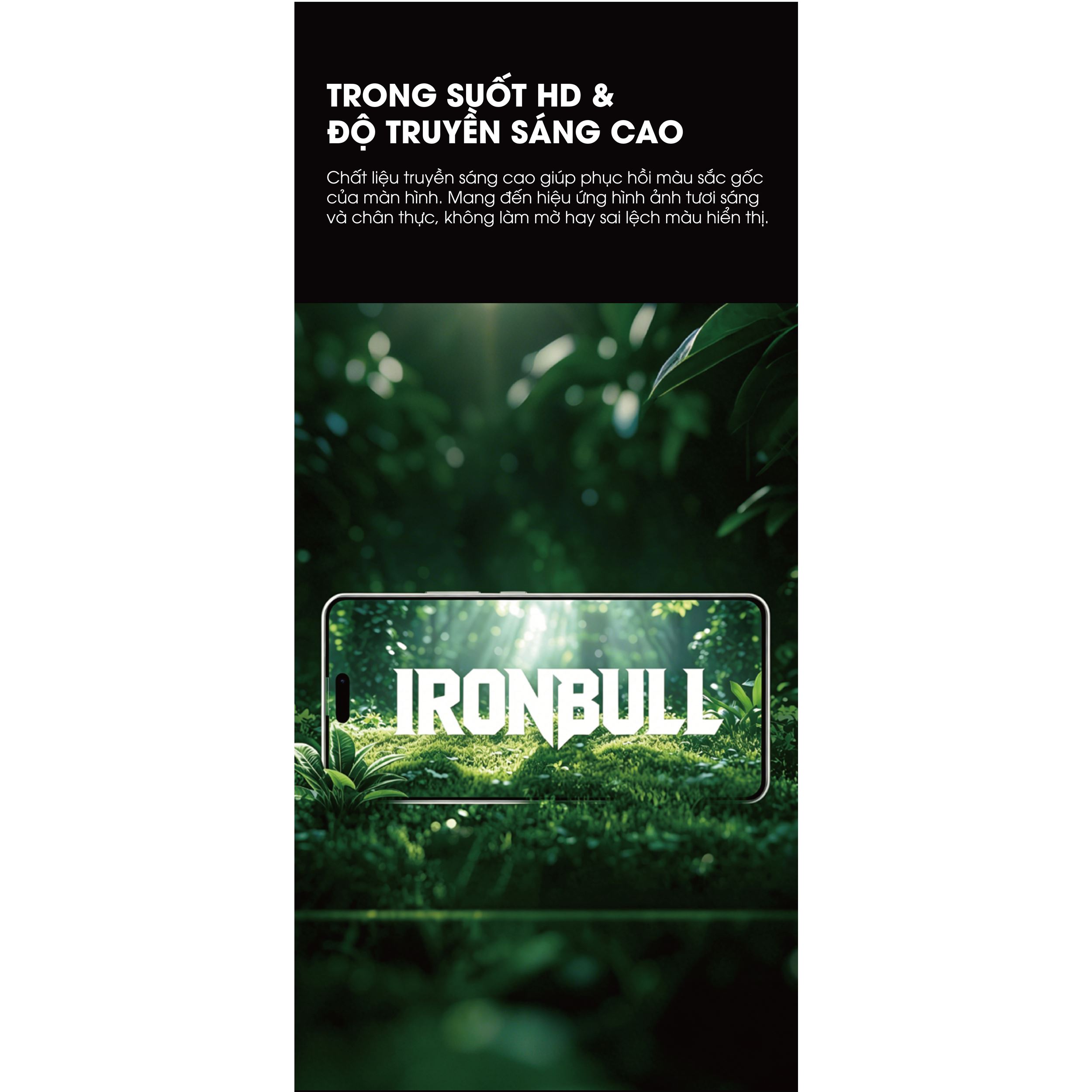 Miếng dán kính cường lực iPhone 18 Pro Mipow IRONBULL BJ804-BK Màu Trắng