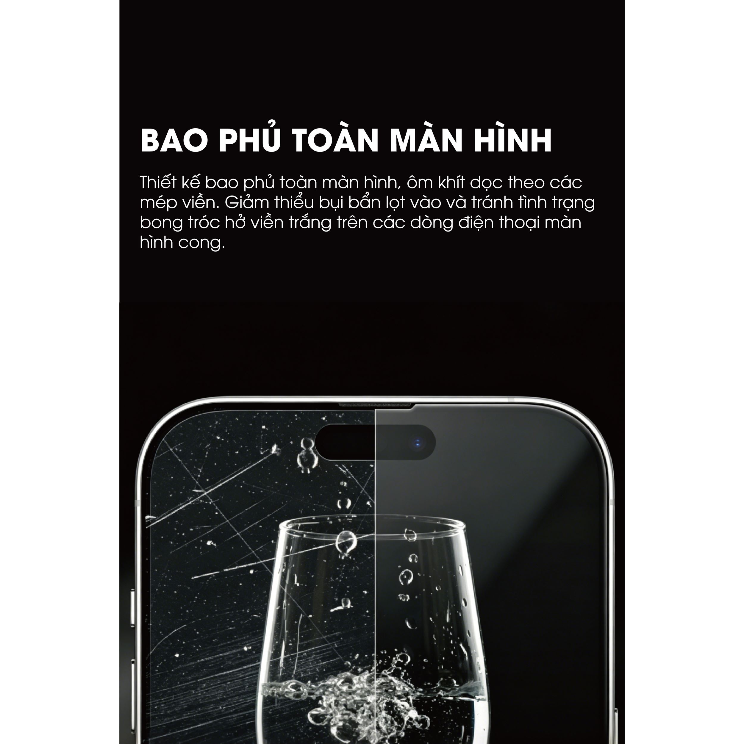 Miếng dán kính cường lực 3D iPhone 18 Pro Max Mipow IRONBULL BJ808-BK Màu Trắng