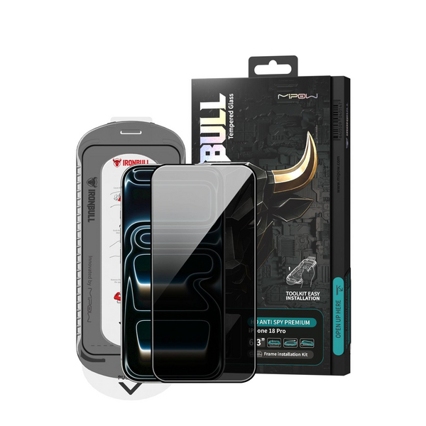 Miếng dán kính cường lực chống nhìn trộm iPhone 18 Pro Mipow IRONBULL BJ810-BK