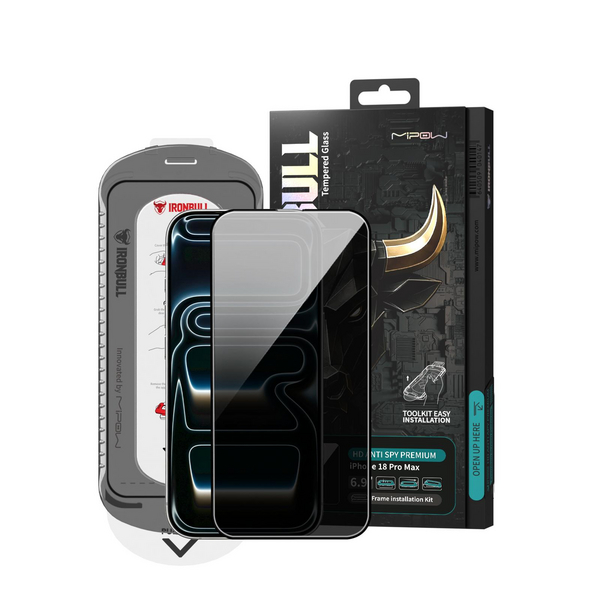 Miếng dán kính cường lực chống nhìn trộm iPhone 18 Pro Max Mipow IRONBULL BJ811-BK