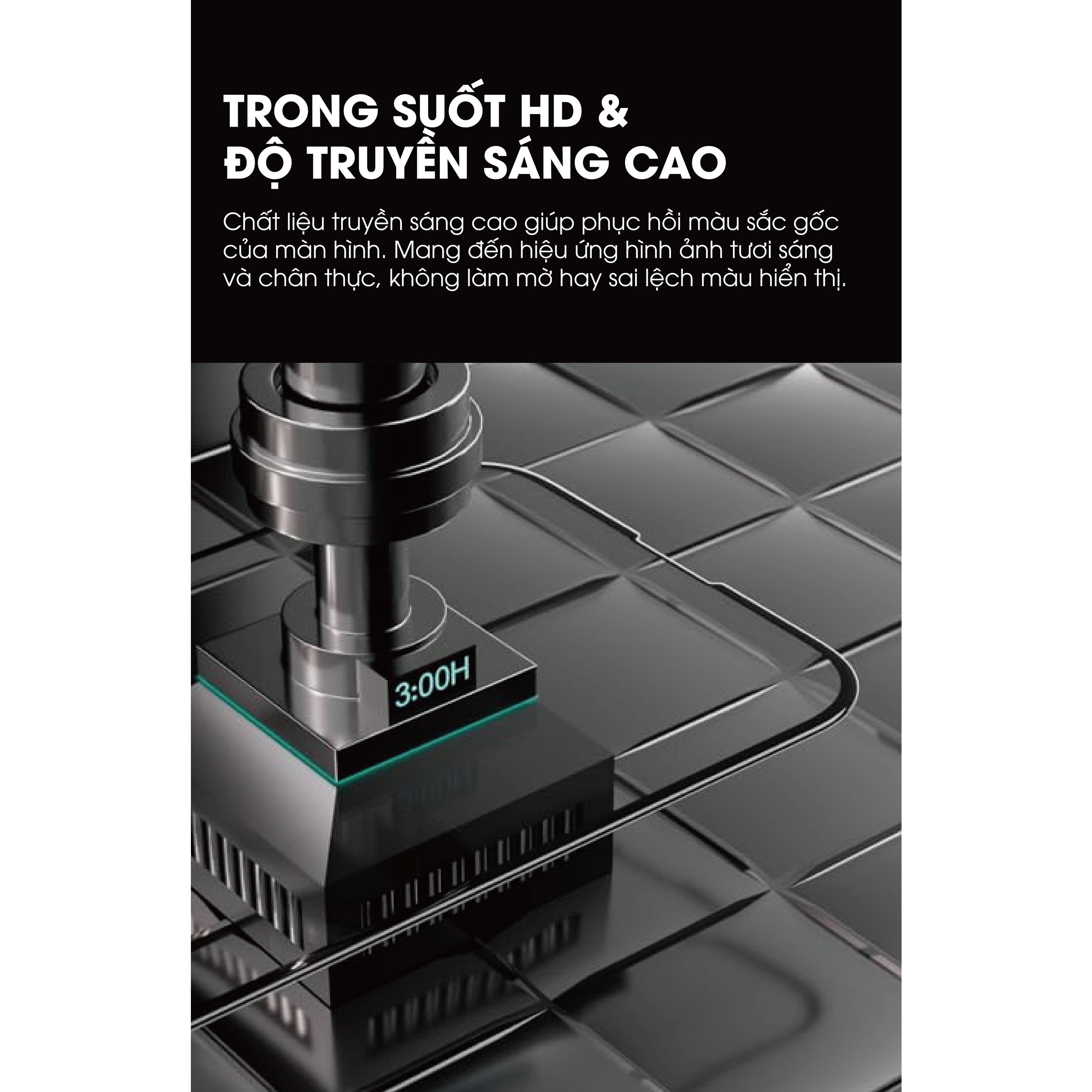 Miếng dán kính cường lực chống phản quang AR iPhone 18 Pro Mipow IRONBULL BJ813-BK Màu Trắng