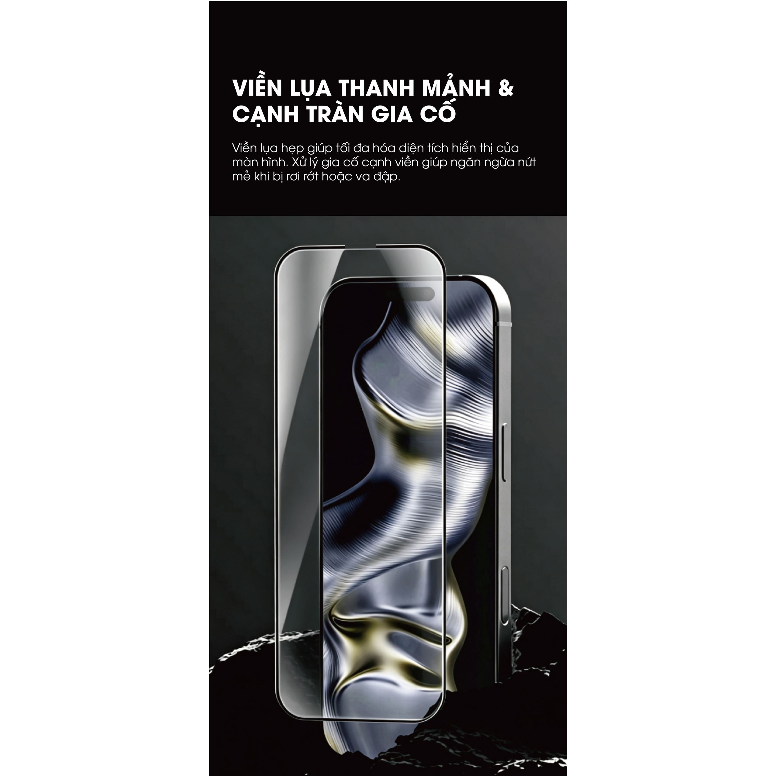 Miếng dán kính cường lực chống phản quang AR iPhone 18 Pro Mipow IRONBULL BJ813-BK Màu Trắng