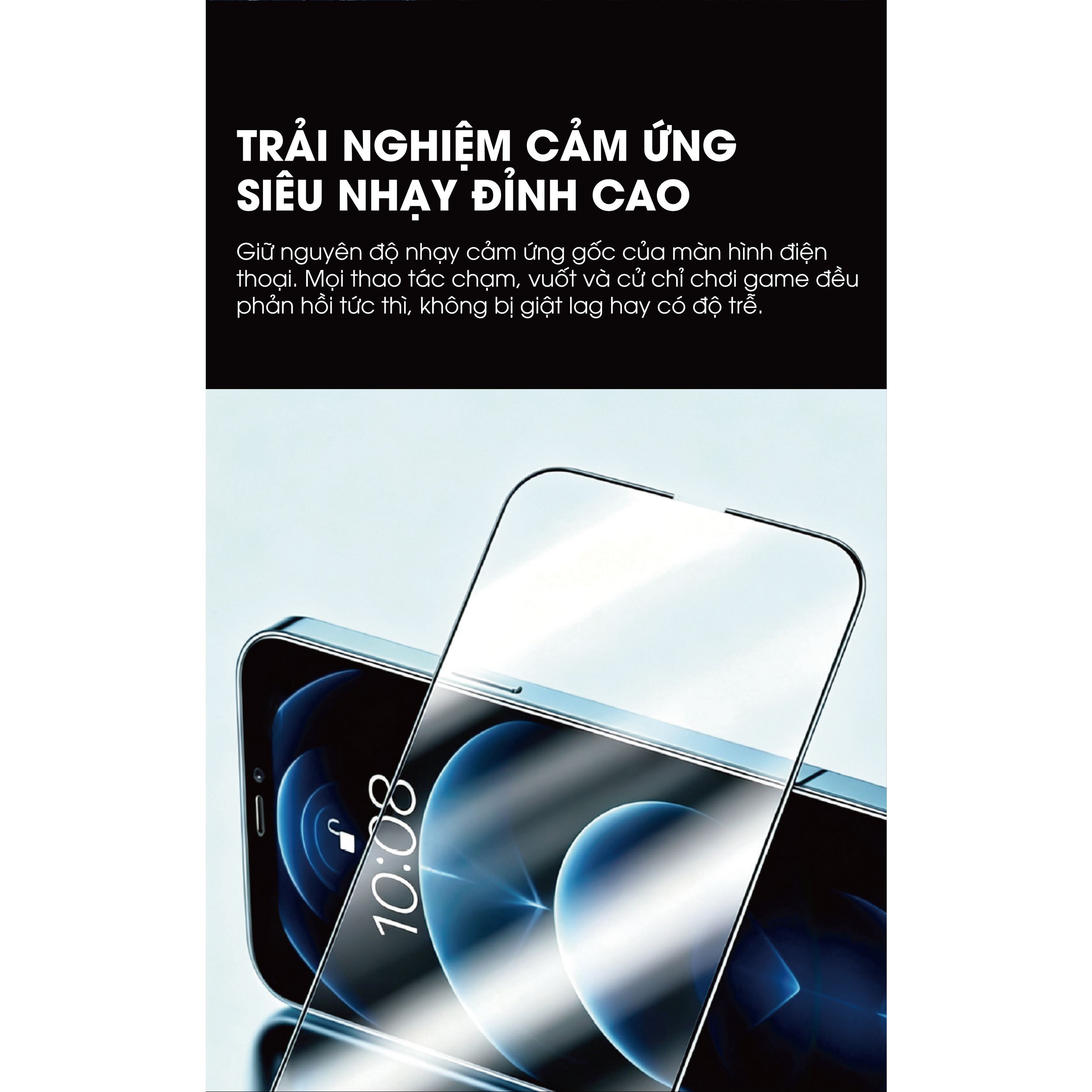 Miếng dán kính cường lực chống phản quang AR iPhone 18 Pro Mipow IRONBULL BJ813-BK Màu Trắng