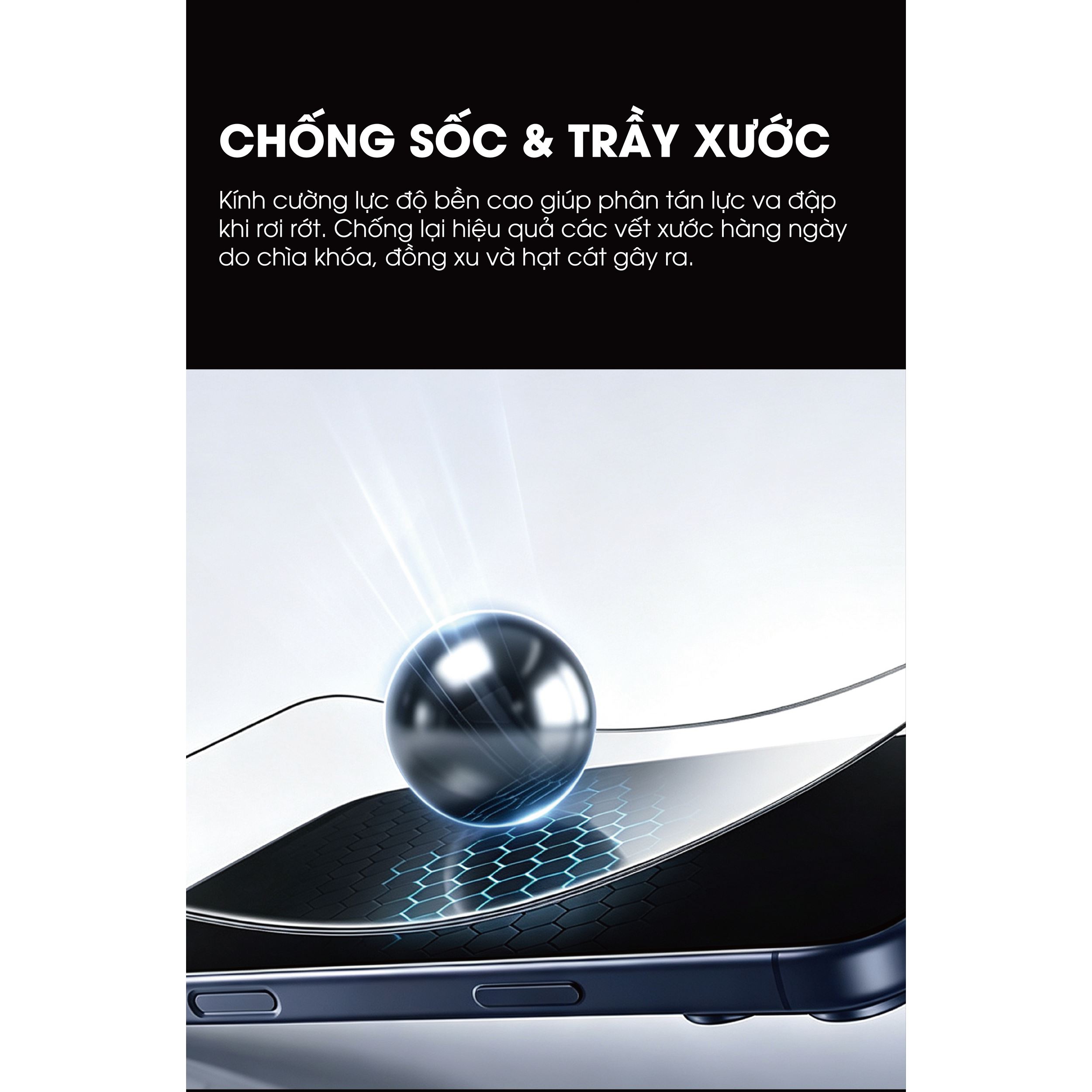 Miếng dán kính cường lực chống phản quang AR iPhone 18 Pro Max Mipow IRONBULL BJ814-BK Màu Trắng