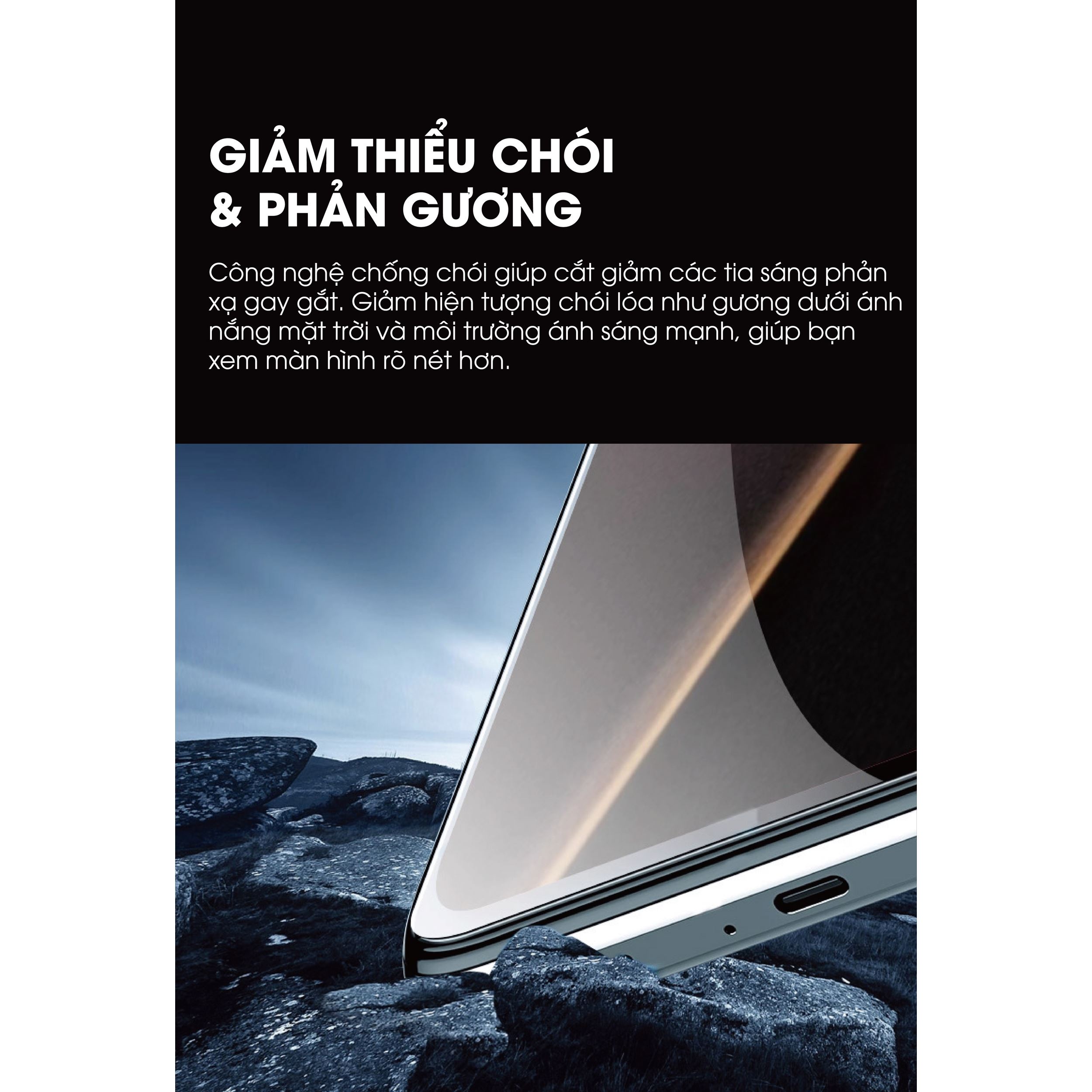 Miếng dán kính cường lực chống phản quang AR iPhone 18 Pro Max Mipow IRONBULL BJ814-BK Màu Trắng