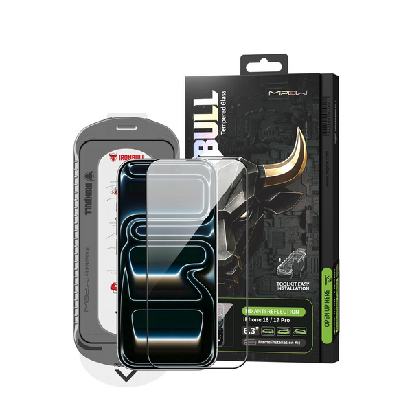 Miếng dán kính cường lực chống phản quang AR iPhone 18 Pro Max Mipow IRONBULL BJ814-BK